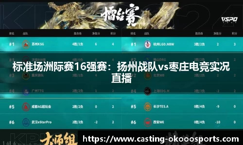 标准场洲际赛16强赛：扬州战队vs枣庄电竞实况直播